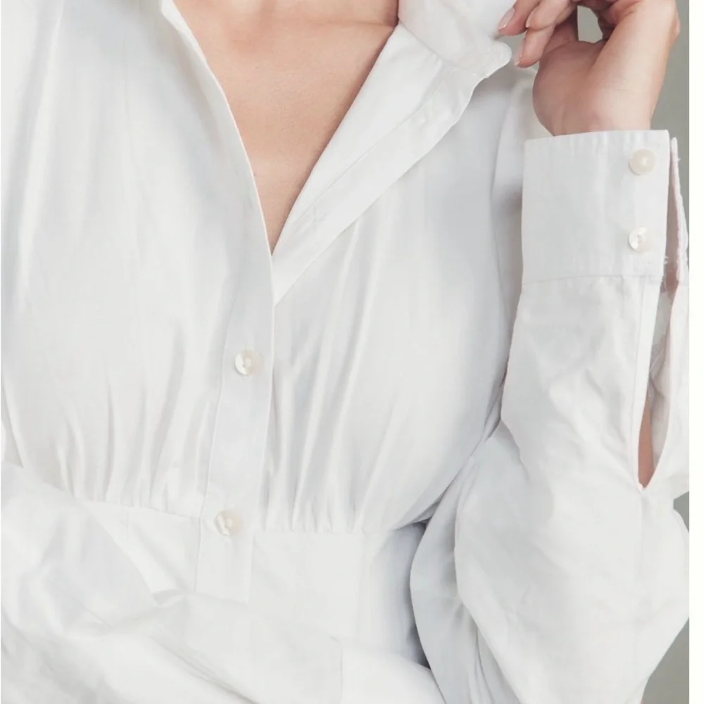 Maeve Long Sleeve Cinched Button Down - Picture 2 of 5